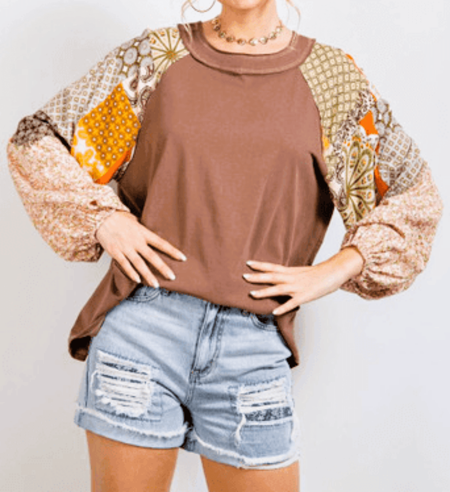 All About Balloon Sleeve Shirt - Blue Mimosa Boutique