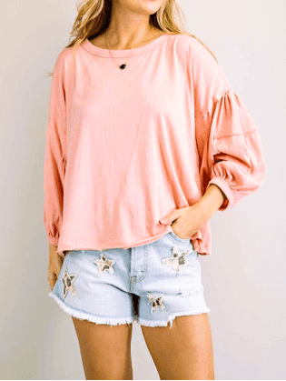 Coral Cream Top - Blue Mimosa Boutique