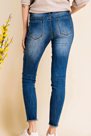 Distressed Skinny Jeans - Blue Mimosa Boutique