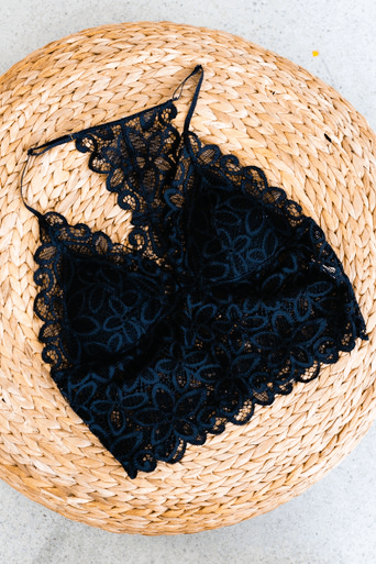 Eye of the Sun Black-Ivory Bralette - Blue Mimosa Boutique