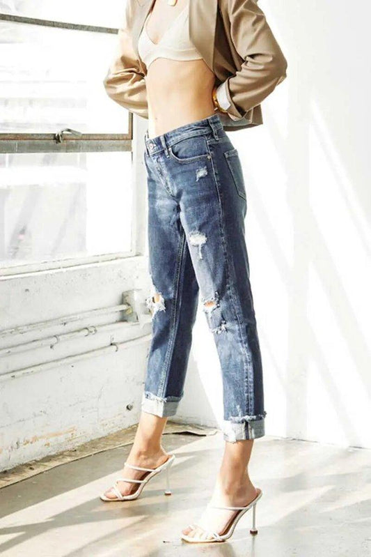 Kan Can Boyfriend Jeans - Blue Mimosa Boutique